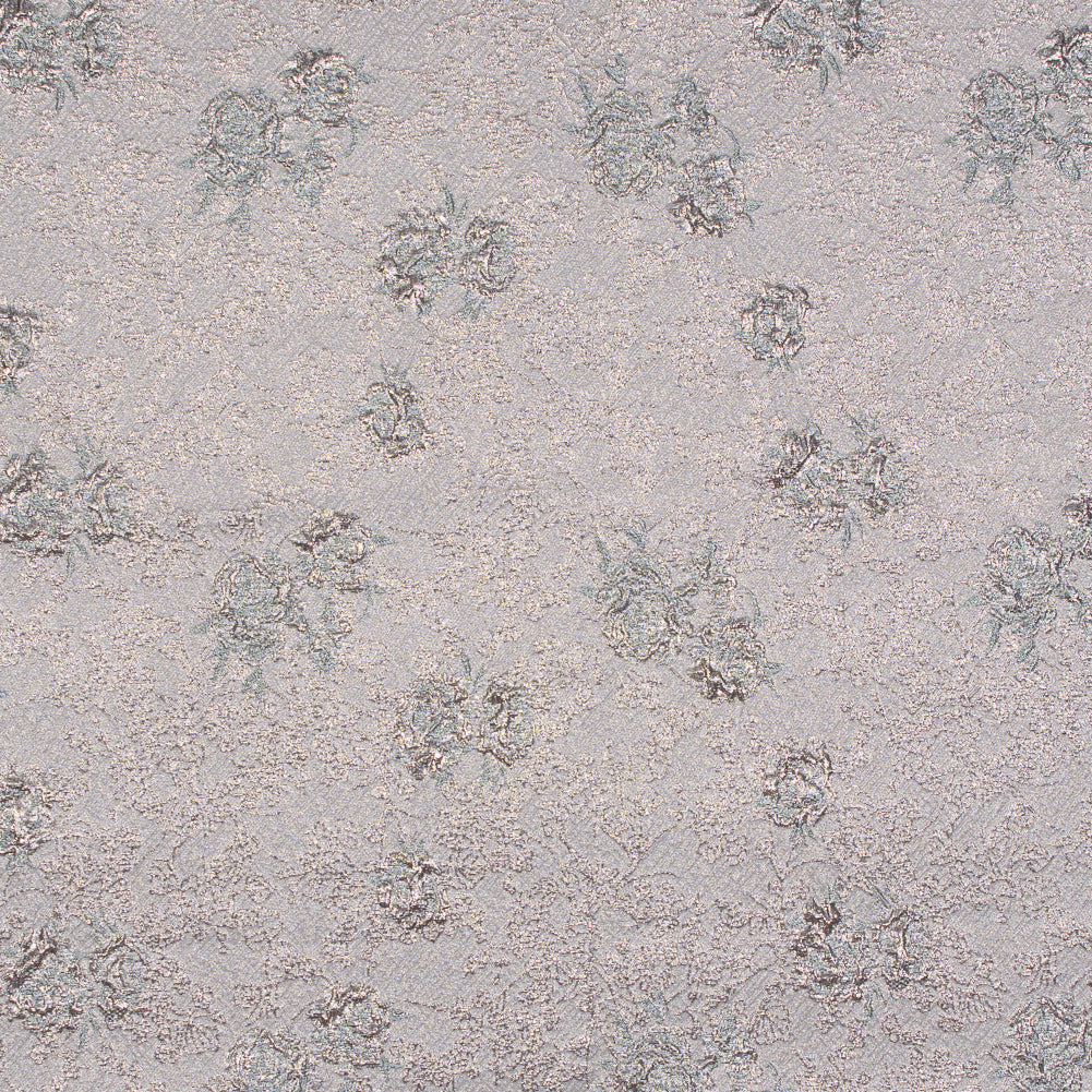 Rose Gold and Pale Blue Luxury Floral Metallic Brocade - Joann Fabrics