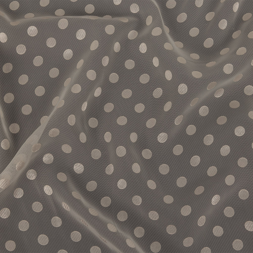 Famous Australian Designer Dew Polyester Chiffon with Satin Burnout Polka Dots - Joann Fabrics