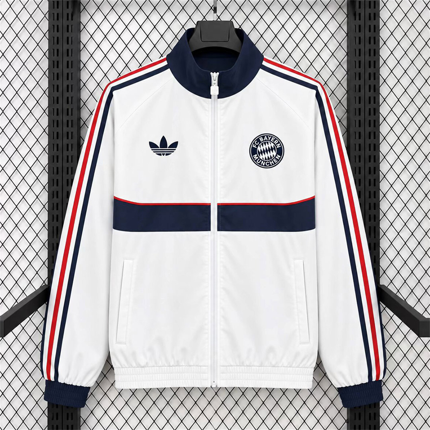 Bayern Munich 26-27 Track Windbreaker Jacket - White - UnitedFutballJersey