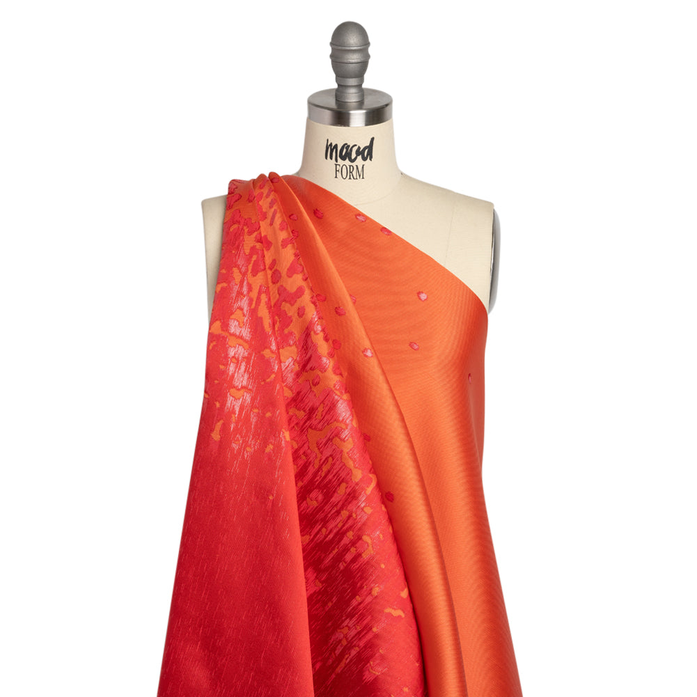 Metallic Red and Orange Spotted Gradient Luxury Brocade - Joann Fabrics