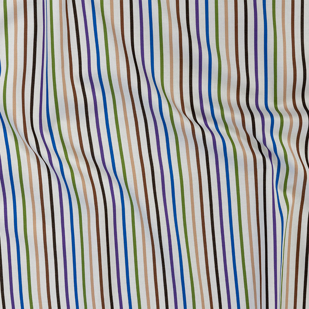 Premium Cool-Tones Multicolor Pencil Stripes Dobby Cotton Shirting - Joann Fabrics