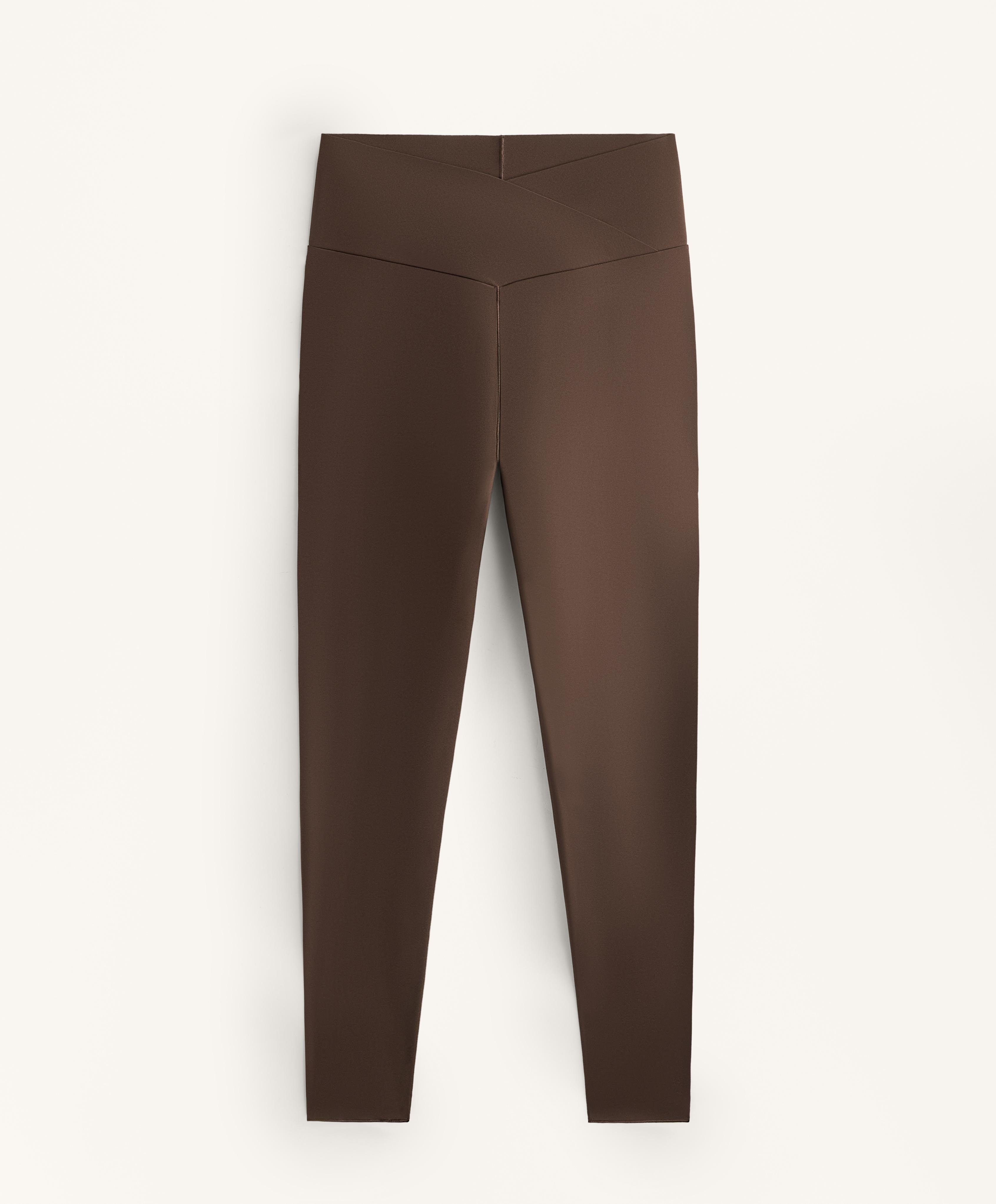 Perfect-adapt ankle-length leggings with crossover V-waist