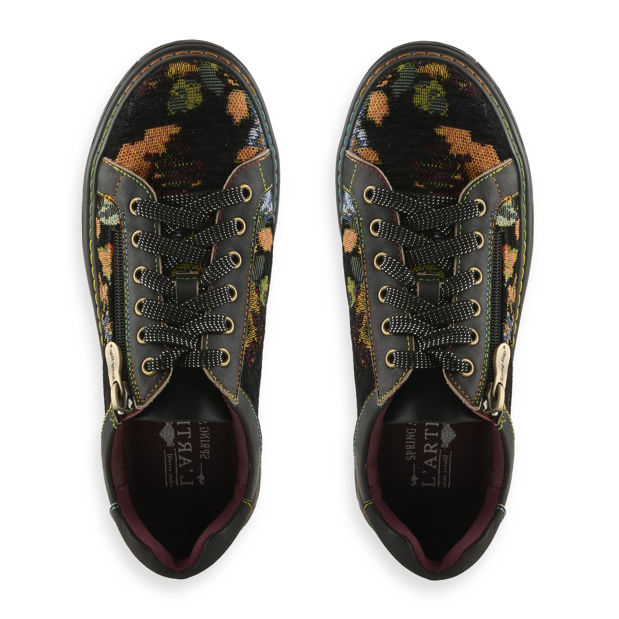 Spring Step® Handpainted Leather Sneakers, Zip Closure, Supportive Sole - Northstyle Catalog
