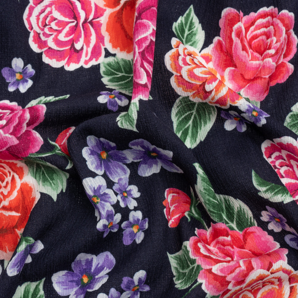 Mood Exclusive Midnight Bountiful Bushes Slubbed Gauzy Cotton Woven - Joann Fabrics