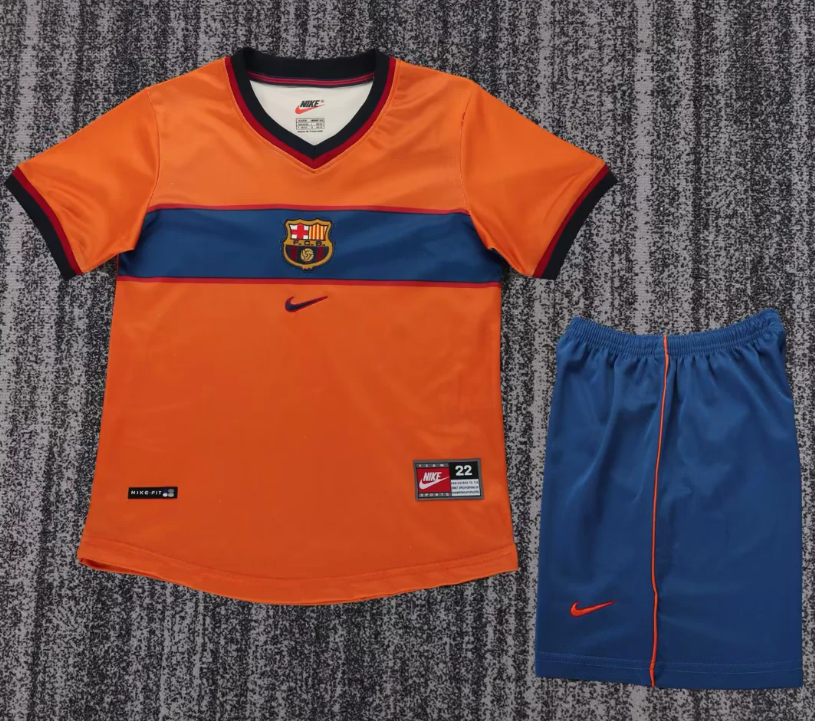 1998-1999 Retro Barcelona Third Away Football Shirt 1:1 Thai Quality Kids Size