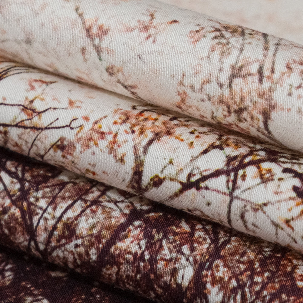 Stretch Cotton Sateen Panel - Brown Tree Branches - Celestial Canopy Print - Mood Exclusive Serengeti Collection - Joann Fabrics