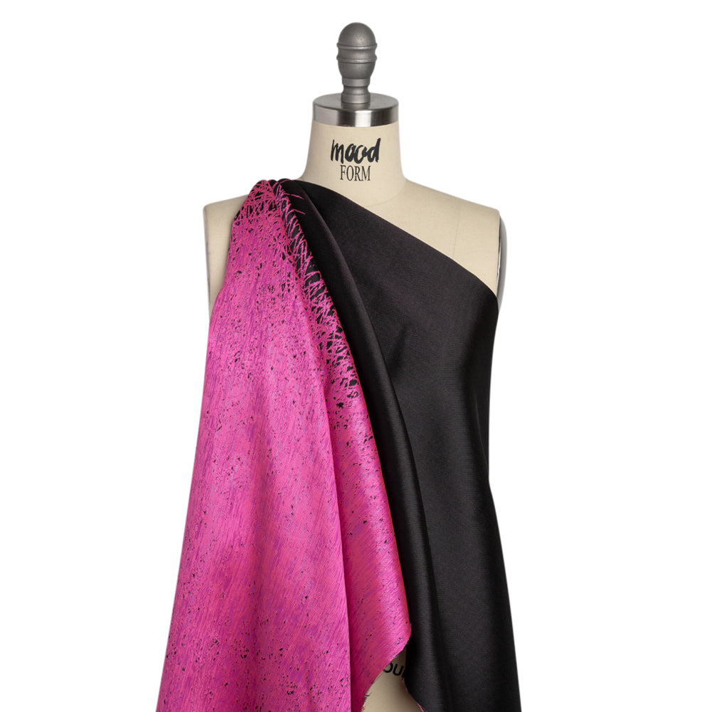 Metallic Magenta and Black Crosshatched Gradient Luxury Brocade - Joann Fabrics