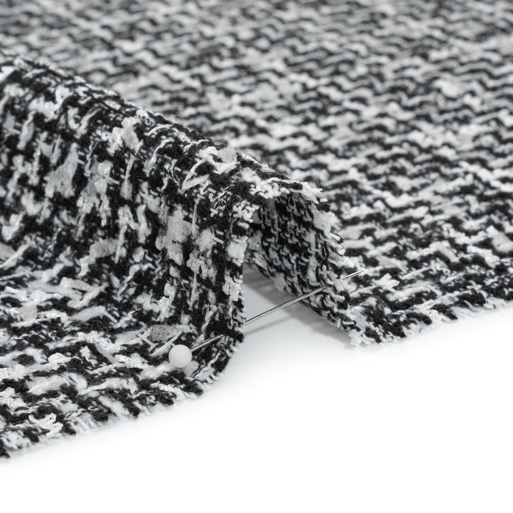 Black and White Acrylic and Polyester Boucle Tweed - Joann Fabrics