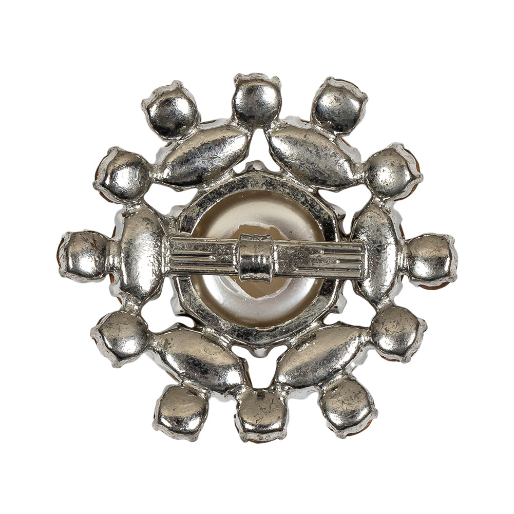Vintage Crystal Rhinestones and Pearl Finished Open Framework Button - 55L/35mm - Joann Fabrics