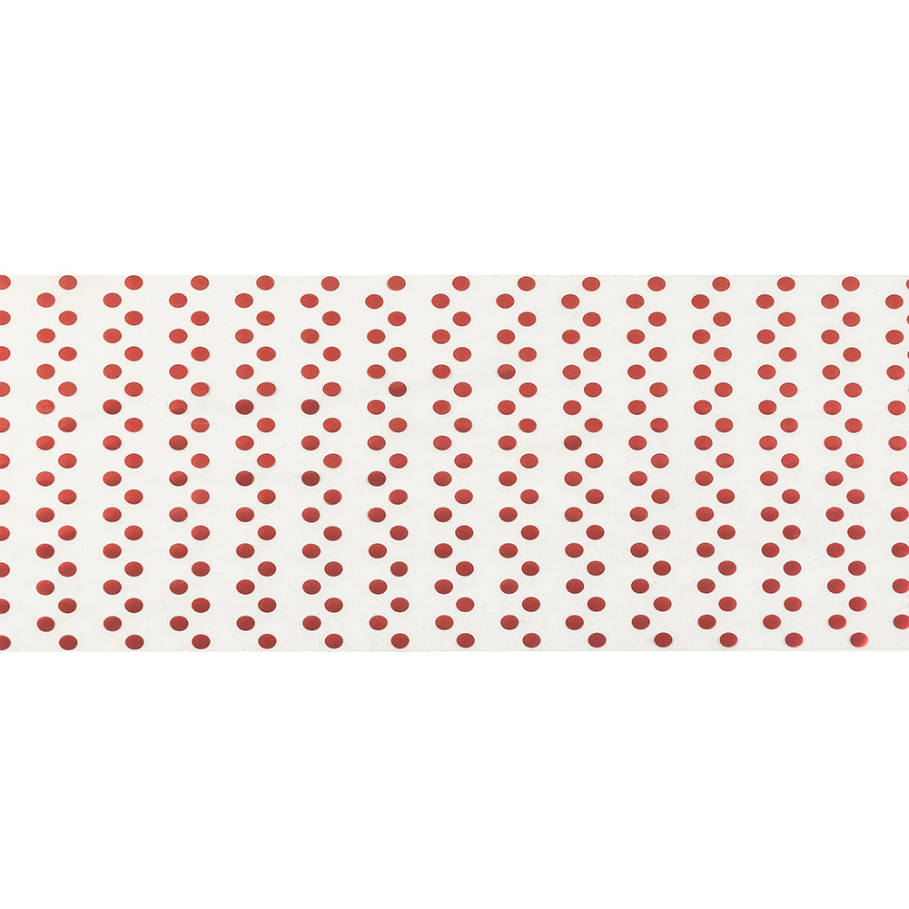 Vintage Metallic Red Polka Dots Iron-On Film - 4