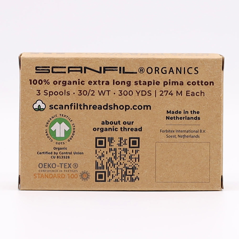 SCANFIL® 30wt Organic Pima Cotton Thread Trio Set - 3ct 300yd Spools - Achromatics - Joann Fabrics
