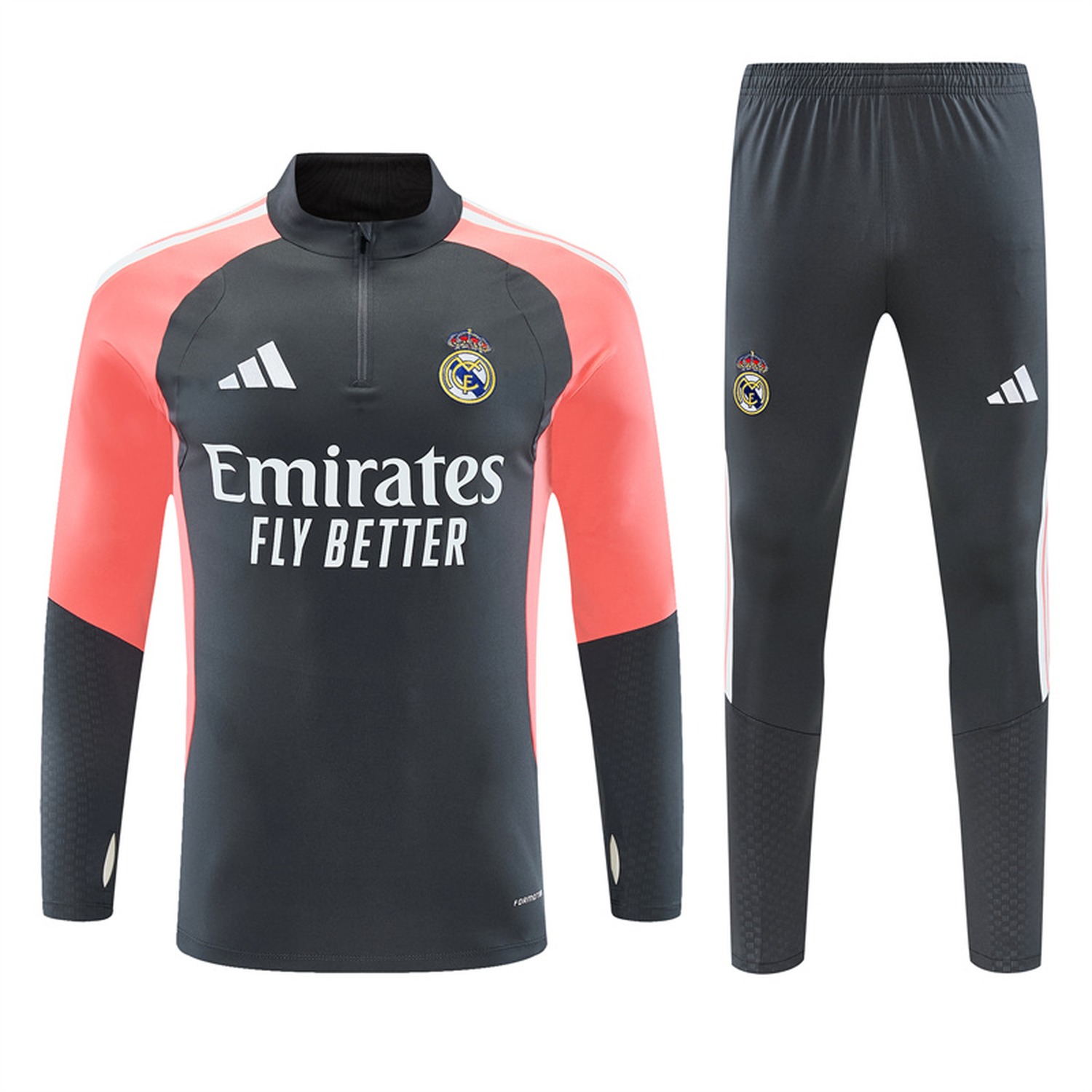 Real Madrid 26-27 Long Sleeve Training Set - Deep Grey Top & Deep Grey Pants - UnitedFutballJersey