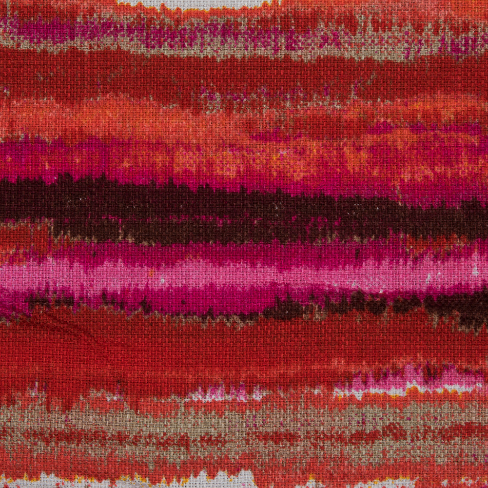 Orange and Fuchsia Ikat Striped Cotton Canvas - Joann Fabrics