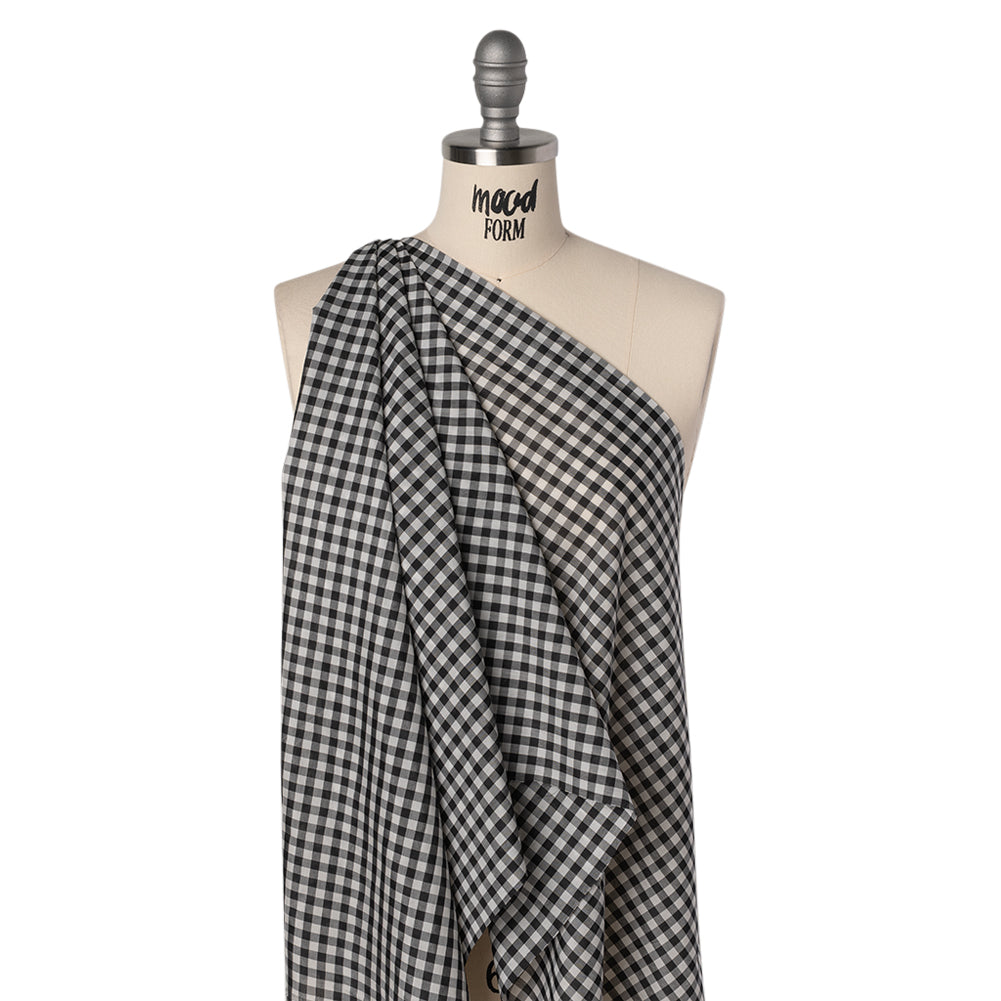 Silk and Cotton Voile - Black and White Gingham - Deadstock - Joann Fabrics