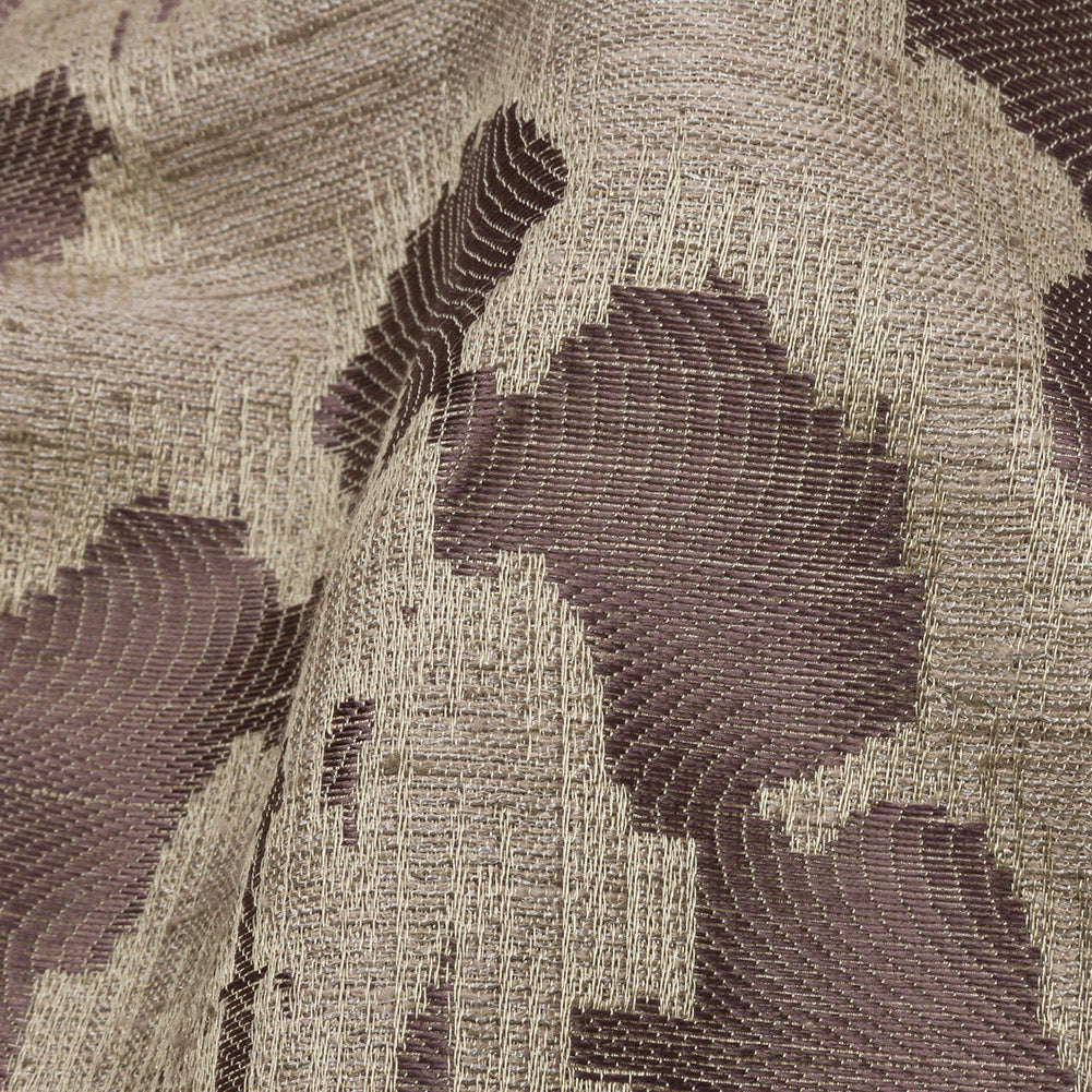 Dusty Lilac and Oatmeal Abstracted Leaves Polyester Jacquard - Joann Fabrics