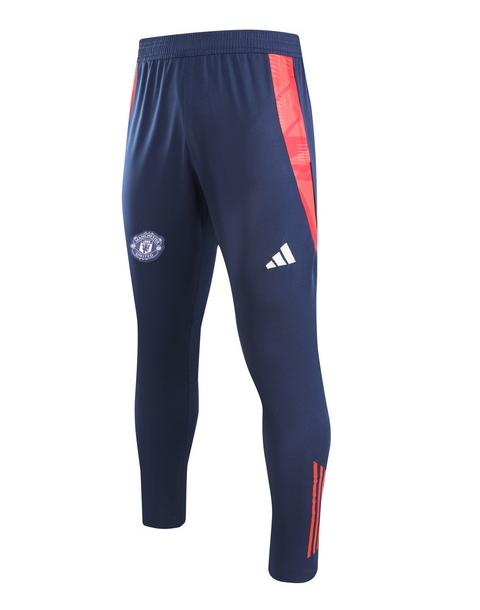 2024/2025 Manchester United Half-Pull Training Suit Royal blue red collar Football Shirt 1:1 Thai Quality Set