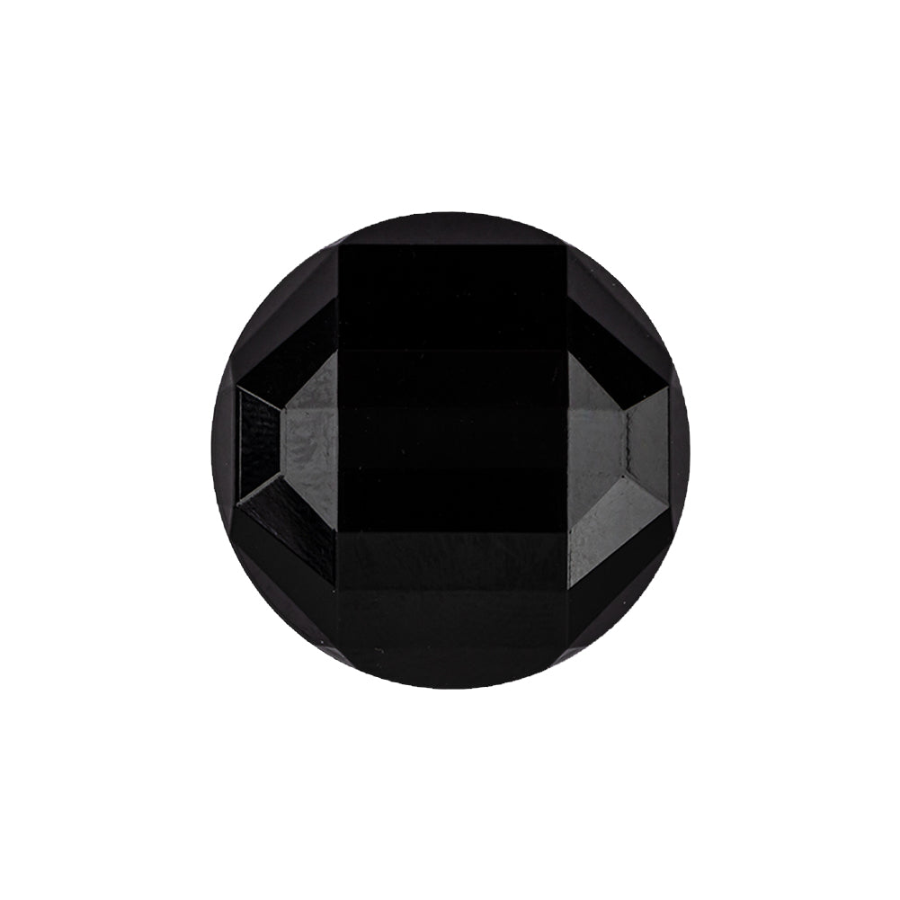Italian Black Faceted Geometric Convex Shank Back Button - 36L/23mm - Joann Fabrics