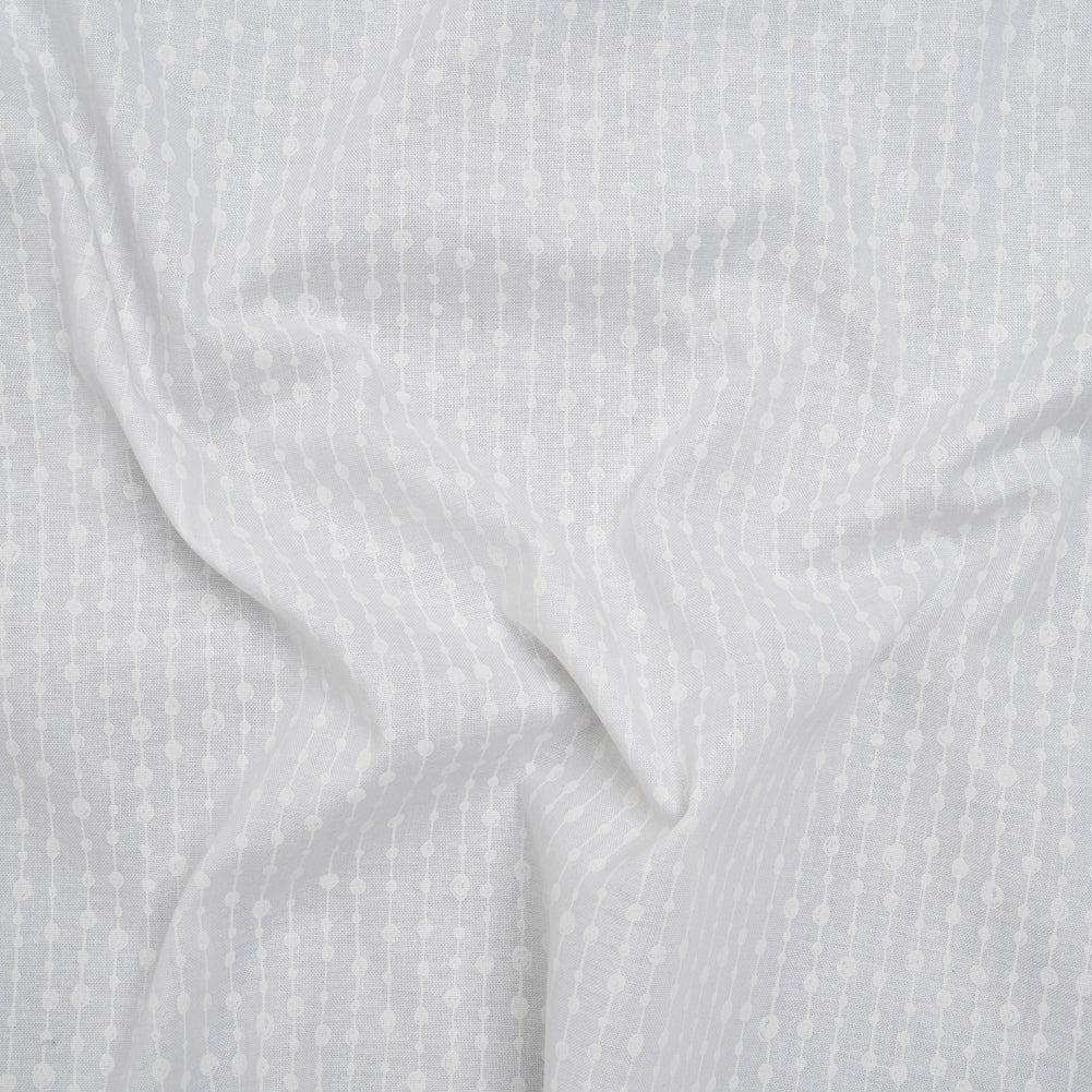 Printed Quilting Cotton by Patrick Lose for Northcott - White on White Doodle Beaded Stripe - Basically Black & White Collection - Joann Fabrics