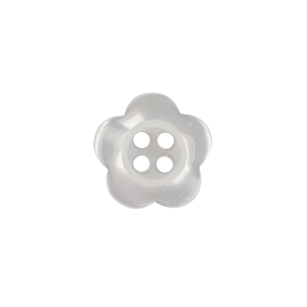 Shiny Lucent White Tinted 4-Hole Flower Shaped Button - 25L/16mm - Joann Fabrics