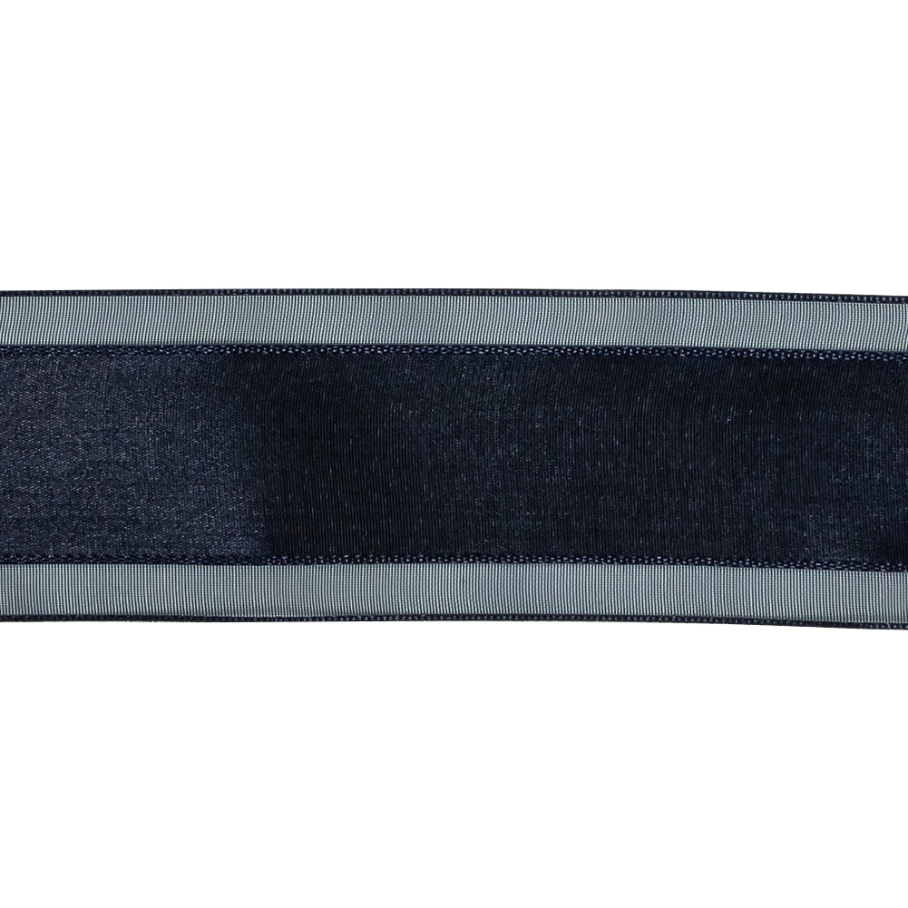 Eclipse Woven Ribbon with Sheer Organza Borders - 1.5