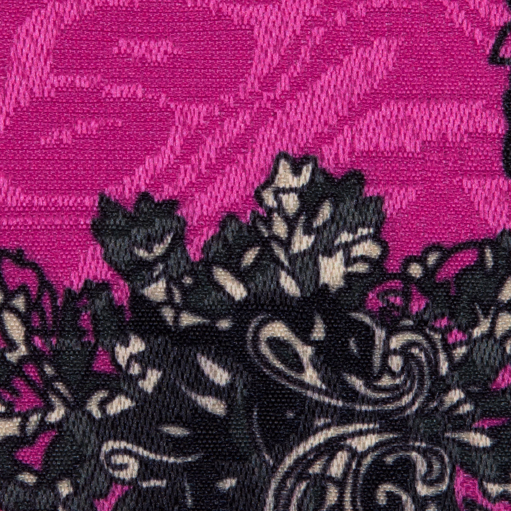 Digitally Implemented Pink/Green Border Print on a Butterfly Jacquard - Joann Fabrics