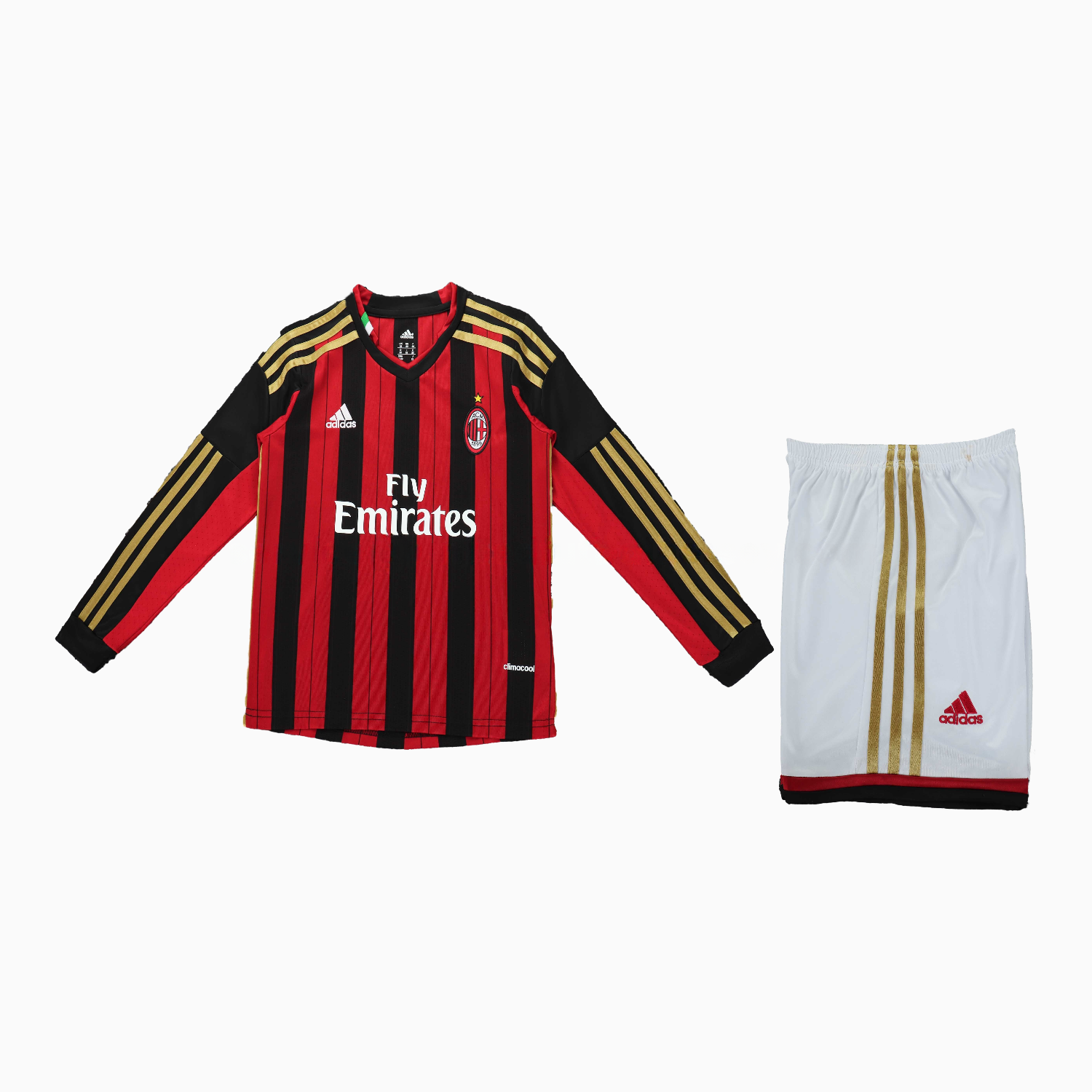 Retro AC Milan 2013-14 Home Long Sleeves Kids Kit - UnitedFutballJersey