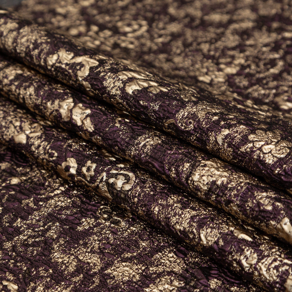 Aubergine and Gold Luxury Metallic Brocade - Joann Fabrics
