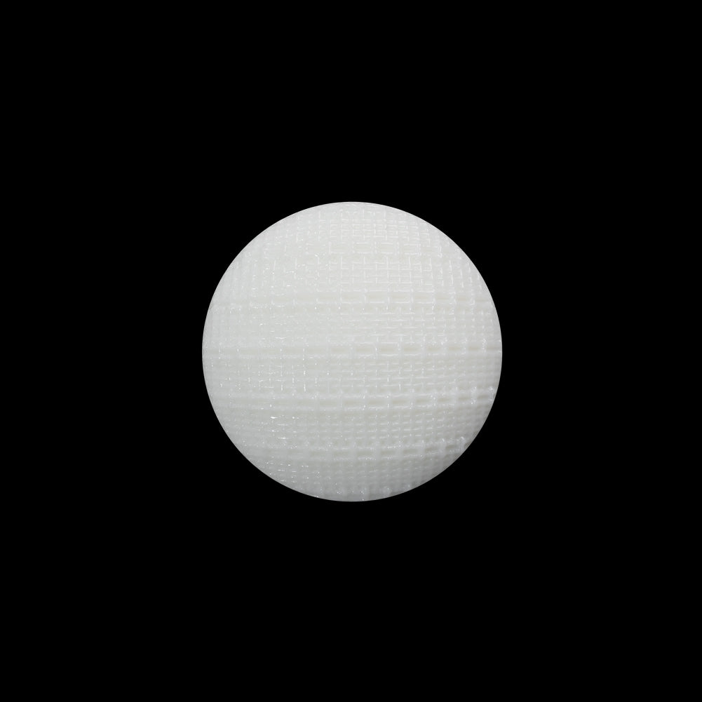 Plastic Shank Back Button - 28L/18mm - White Woven Textured Half Dome - Joann Fabrics