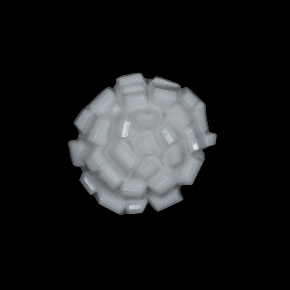 Italian White Abstract Floral Textured Shank Back Button - 36L/23mm - Joann Fabrics