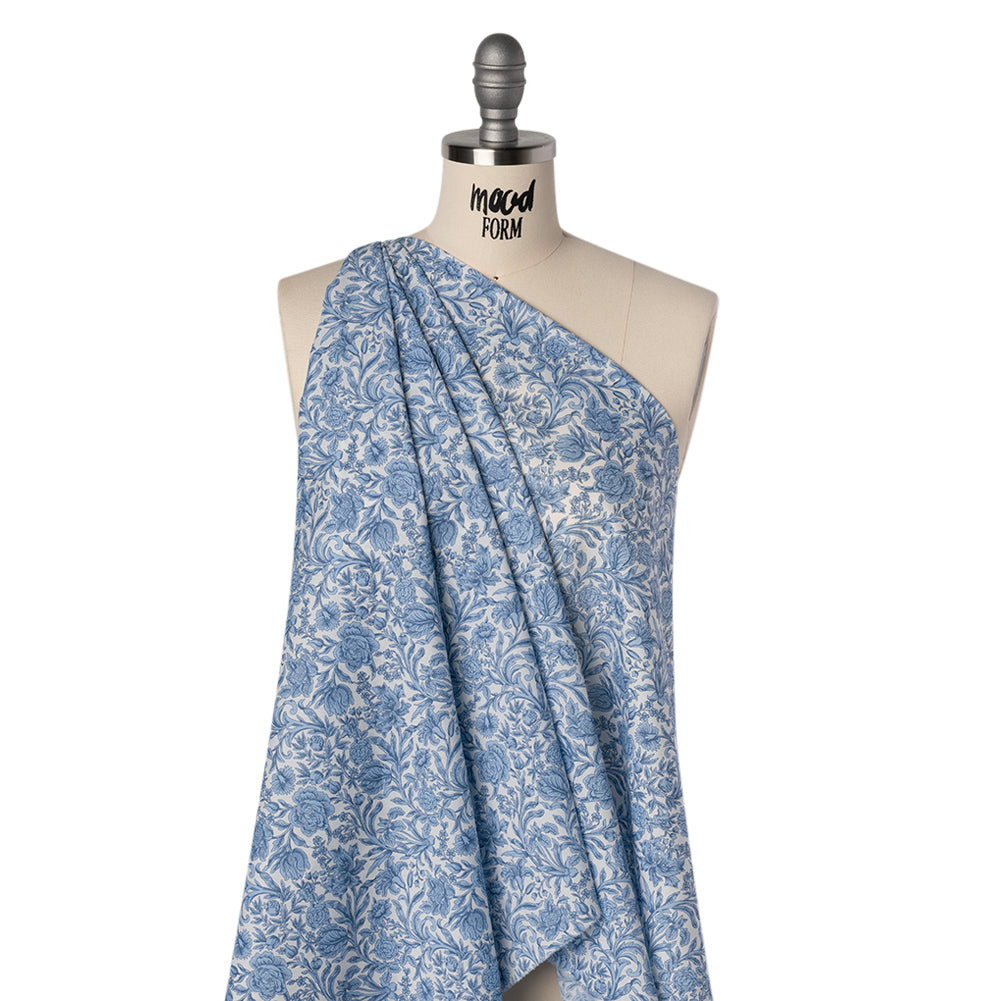 Liberty Fabrics Tana Lawn® - Sambourne Light Blue - Light Blue and White Fancy Roses - Joann Fabrics