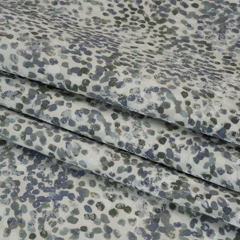 Drapery Jacquard Print - Denim Bouncing Spots - British Imported - Joann Fabrics
