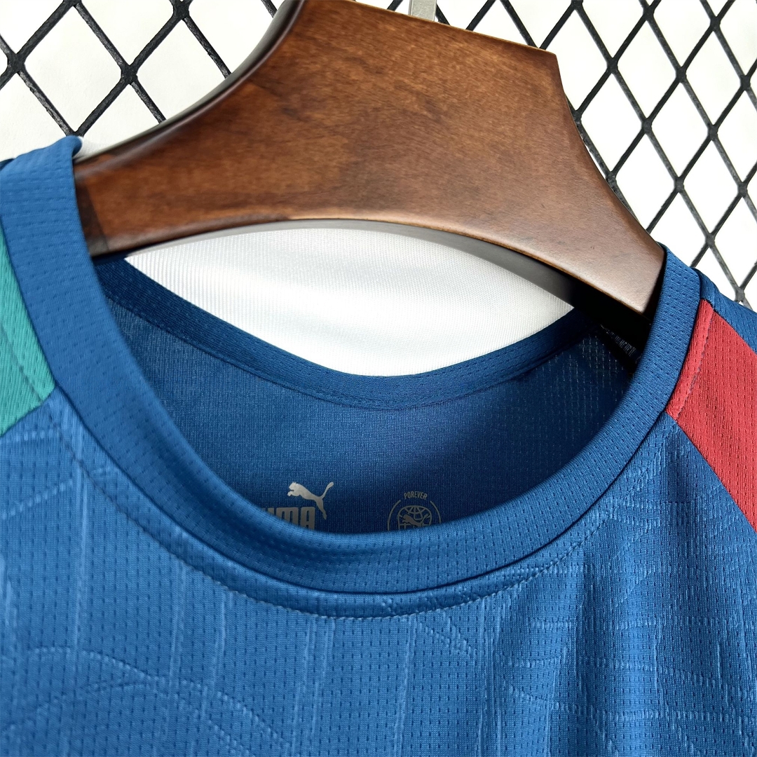 Portugal 2026 Muted Blue With Emerald Green Pre-Match Jersey - Fans Version - UnitedFutballJersey