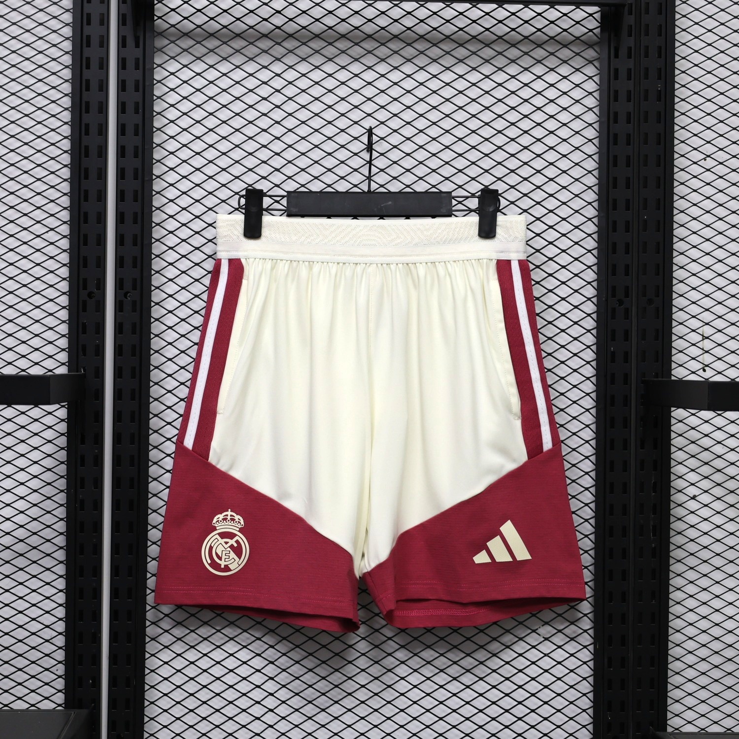 Real Madrid 26-27 White Burgundy Shorts - Player Version - UnitedFutballJersey