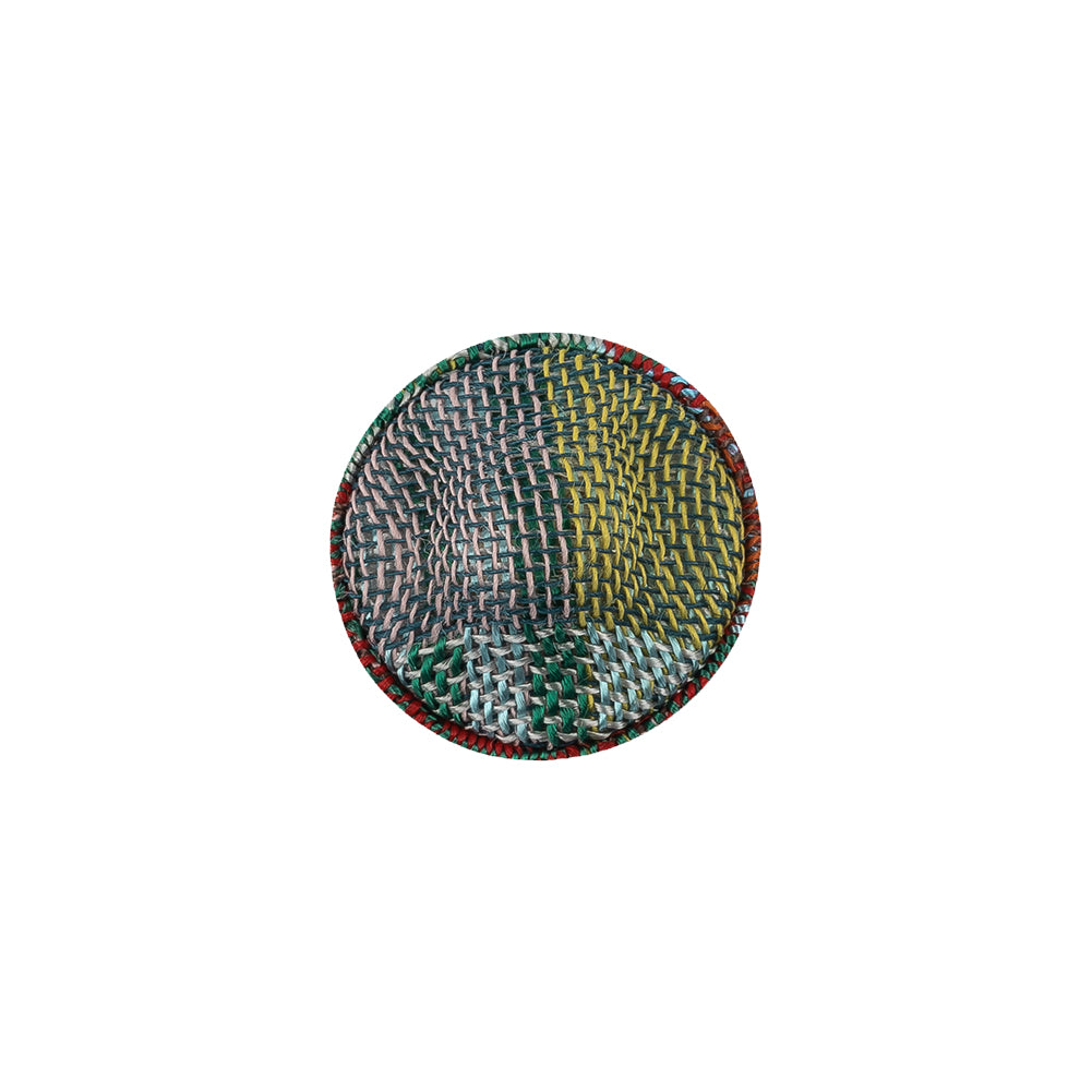 Red, Blue and Yellow Checks Dobby Fabric Covered Domed Cotton and Metal Sew On Button - 24L/15mm - Joann Fabrics