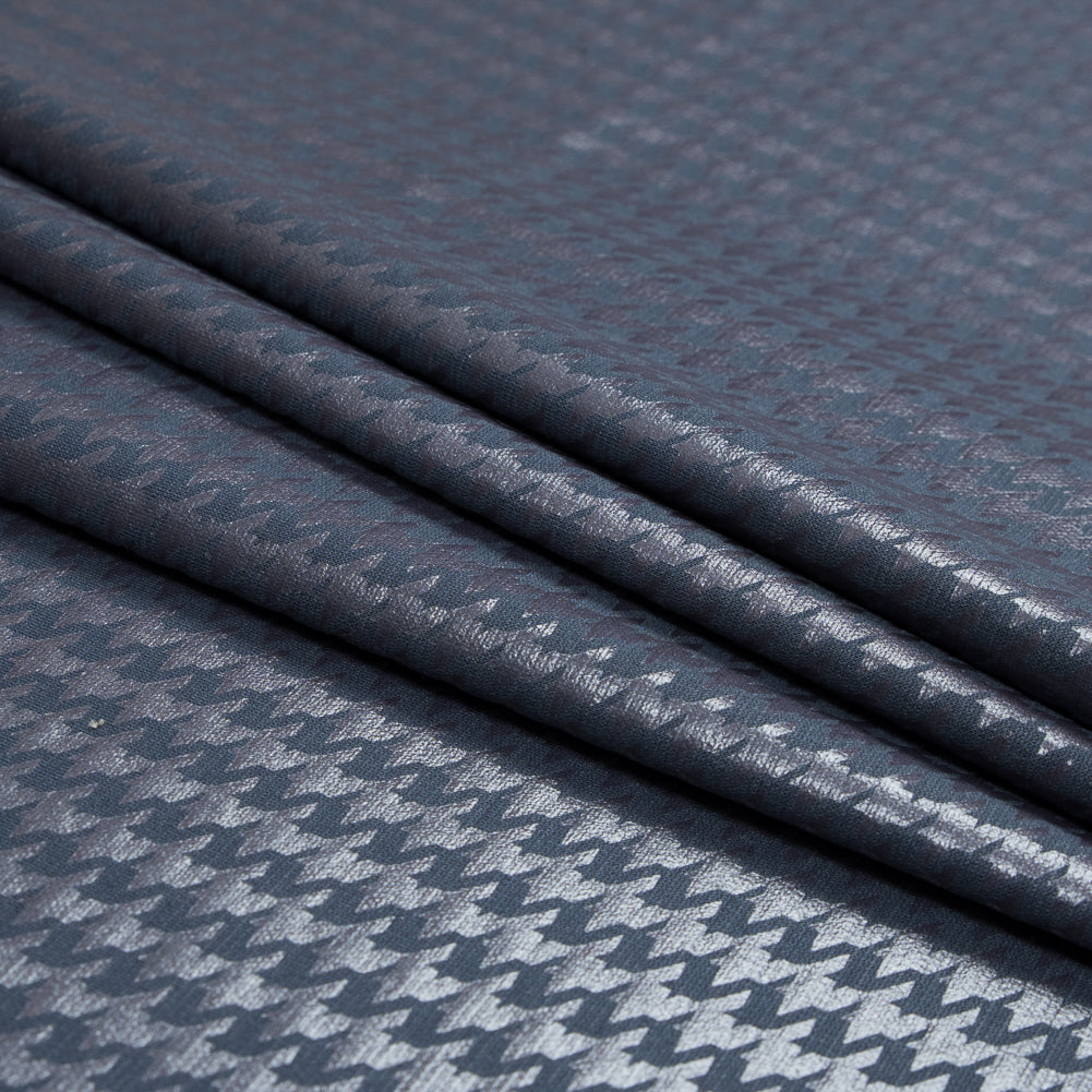 Charcoal Ponte Knit with a Houndstooth Foil - Joann Fabrics
