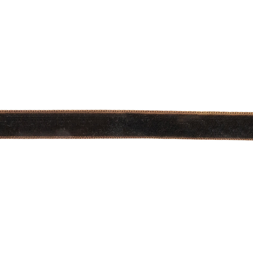 Toffee Single Face Velvet Ribbon - 0.375