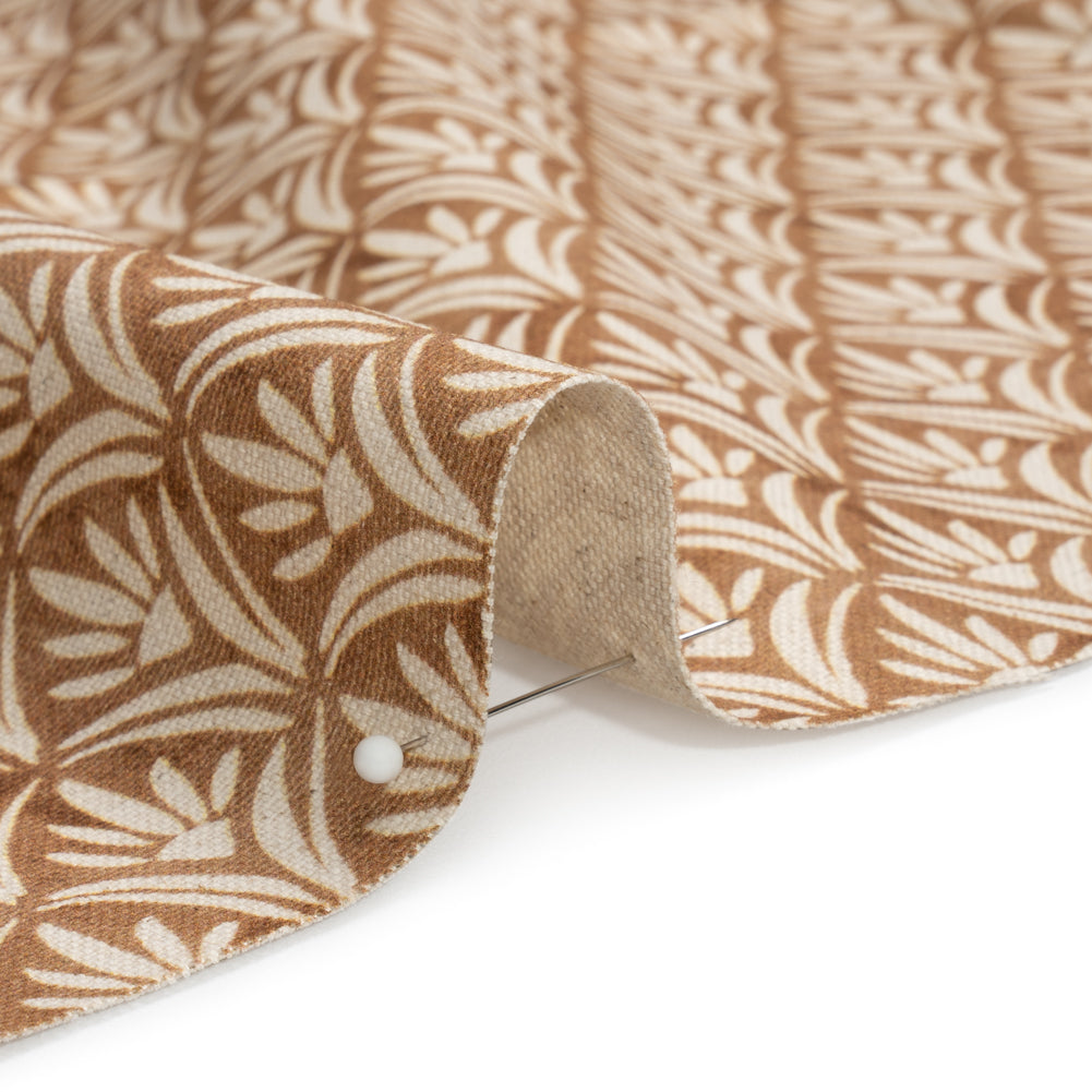 Cotton and Linen Canvas Print - Bronze Floral Arches - British Imported - Joann Fabrics