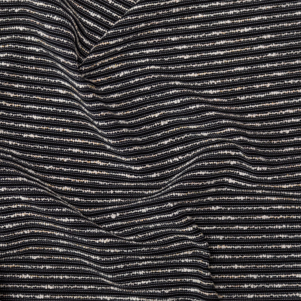 Italian Black and White Blended Cotton Woven with Tactile Stripes - Joann Fabrics