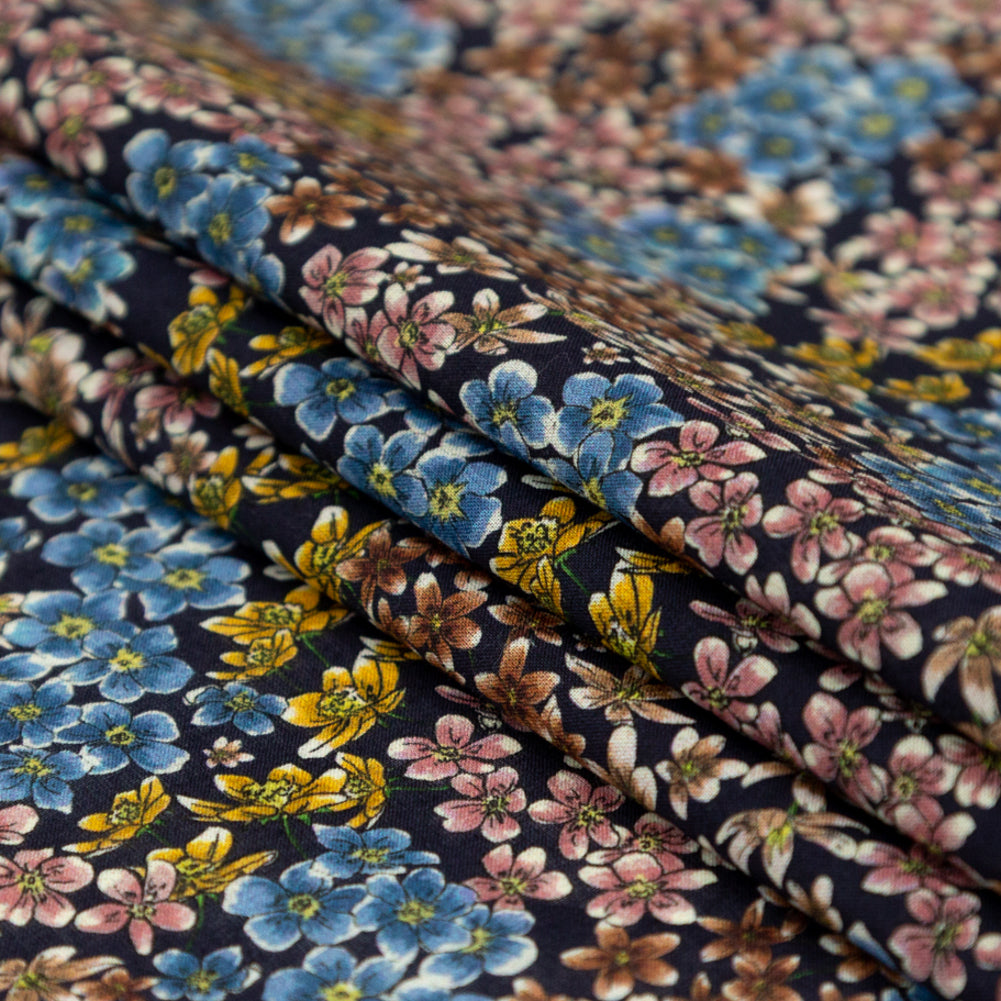 Cotton Voile - Indigo Floral - Floral Symphonies Print - Mood Exclusive St. Tropez Collection - Joann Fabrics