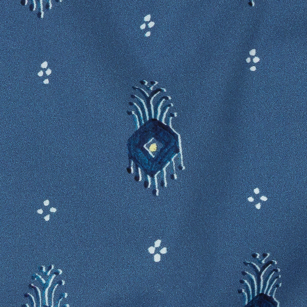 Mood Exclusive Dusty Blue Evil Eye Stretch Cotton Poplin - Joann Fabrics