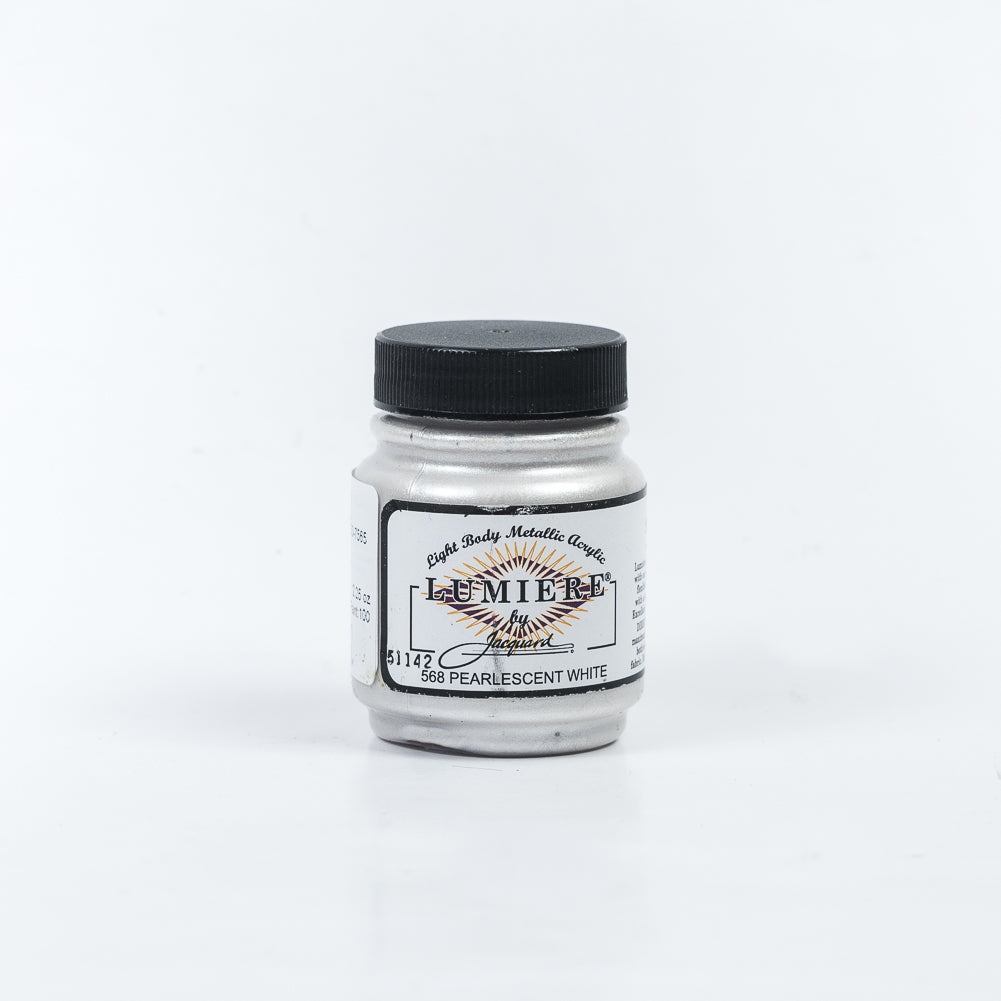 Jacquard Lumiere Textile Paint - 568 Pearlescent White - Light Body Metallic Acrylic - Joann Fabrics