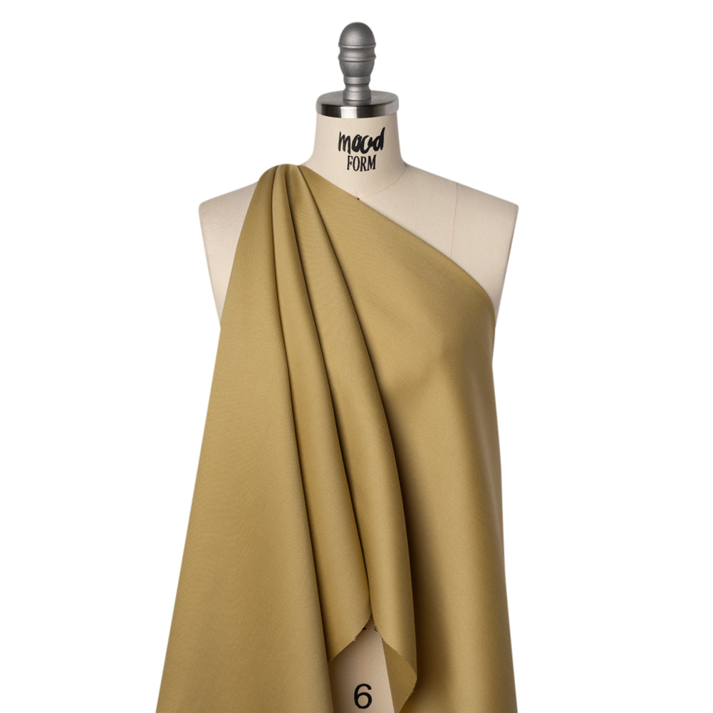 Wool and Viscose Sateen - Golden Olive - Famous Australian Designer Deadstock - Joann Fabrics
