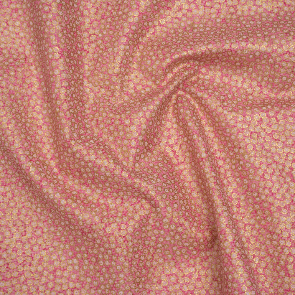 Metallic Printed Quilting Cotton by Northcott - Bubble Gum Tiny Dots - Shimmer Collection - Joann Fabrics