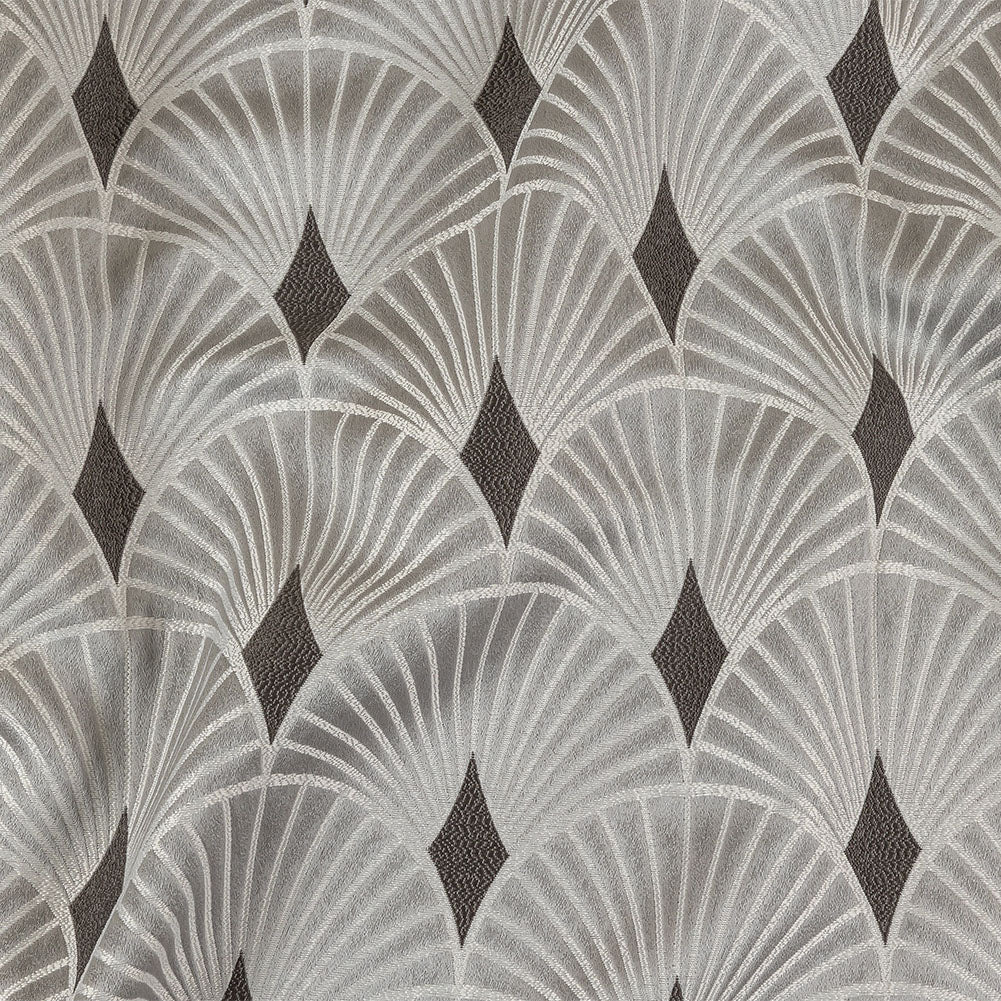 Drapery Jacquard - Silver Maze of Fans - British Imported - Joann Fabrics