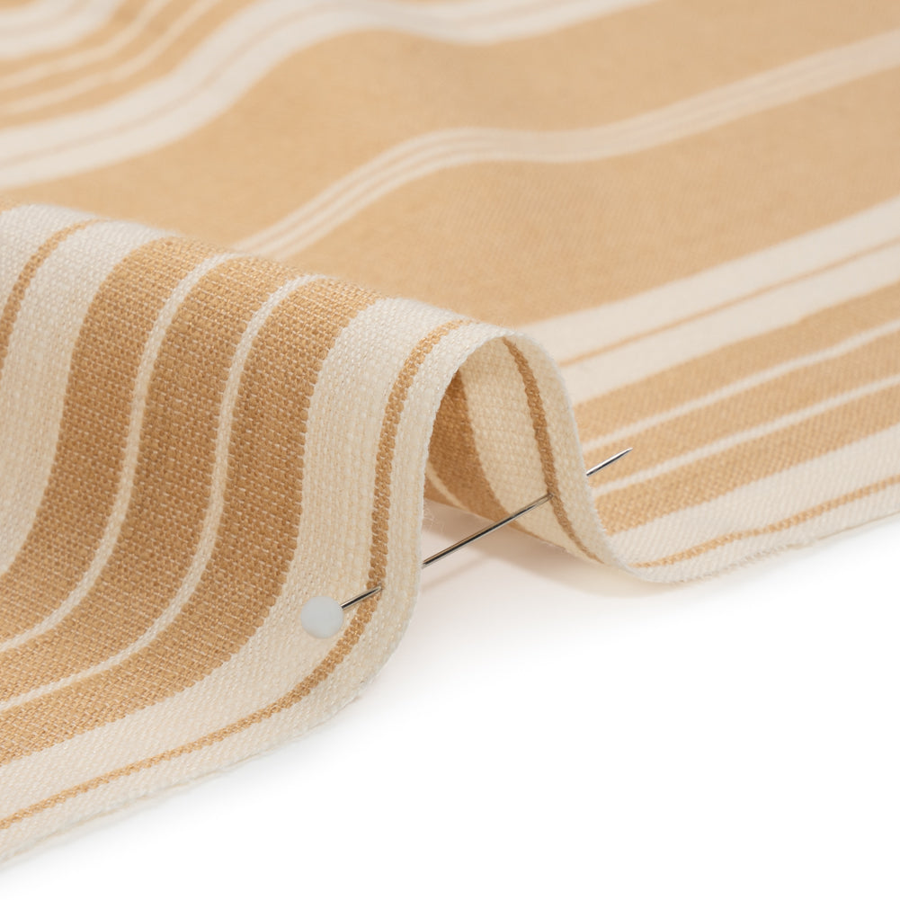 Famous Australian Designer Beige and Cream Ticking Stripes Soft Cotton and Linen Woven - Joann Fabrics