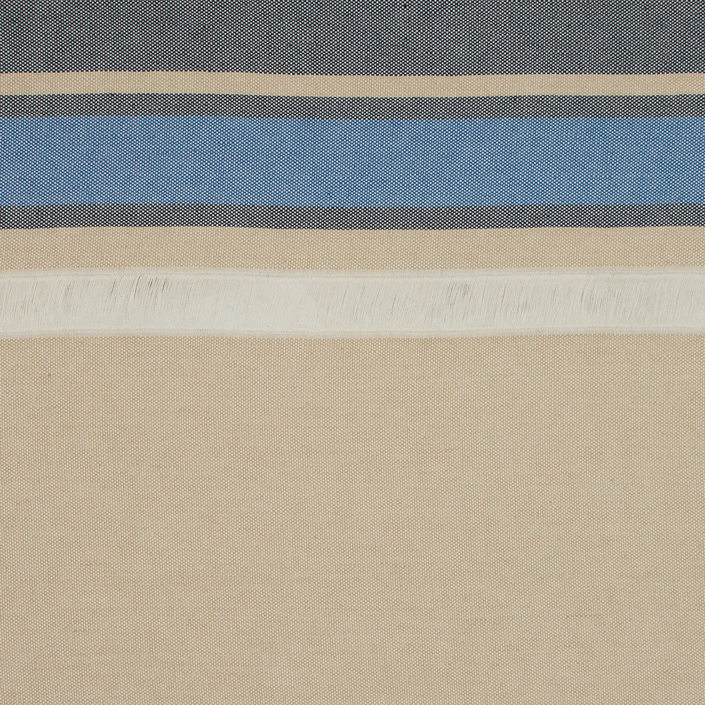 Sea NY Navy and Gilded Beige Striped Cotton Canvas - Joann Fabrics