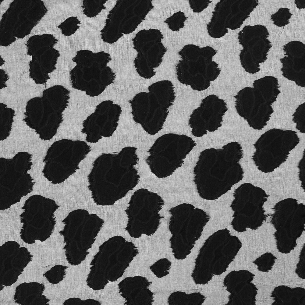 Black Abstract Burn-Out Silk Chiffon - Joann Fabrics