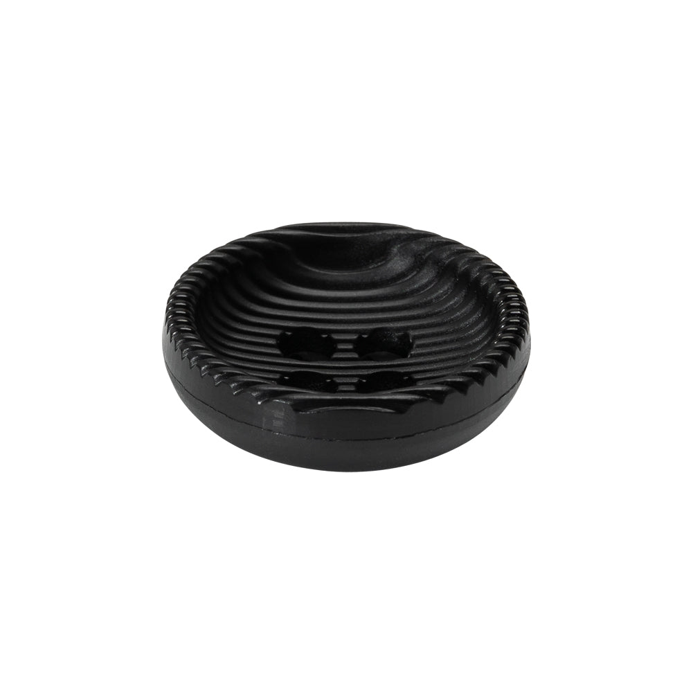 Plastic 4 Hole Button - Ribbed Black Bowl Shaped - 36L/23mm - Joann Fabrics