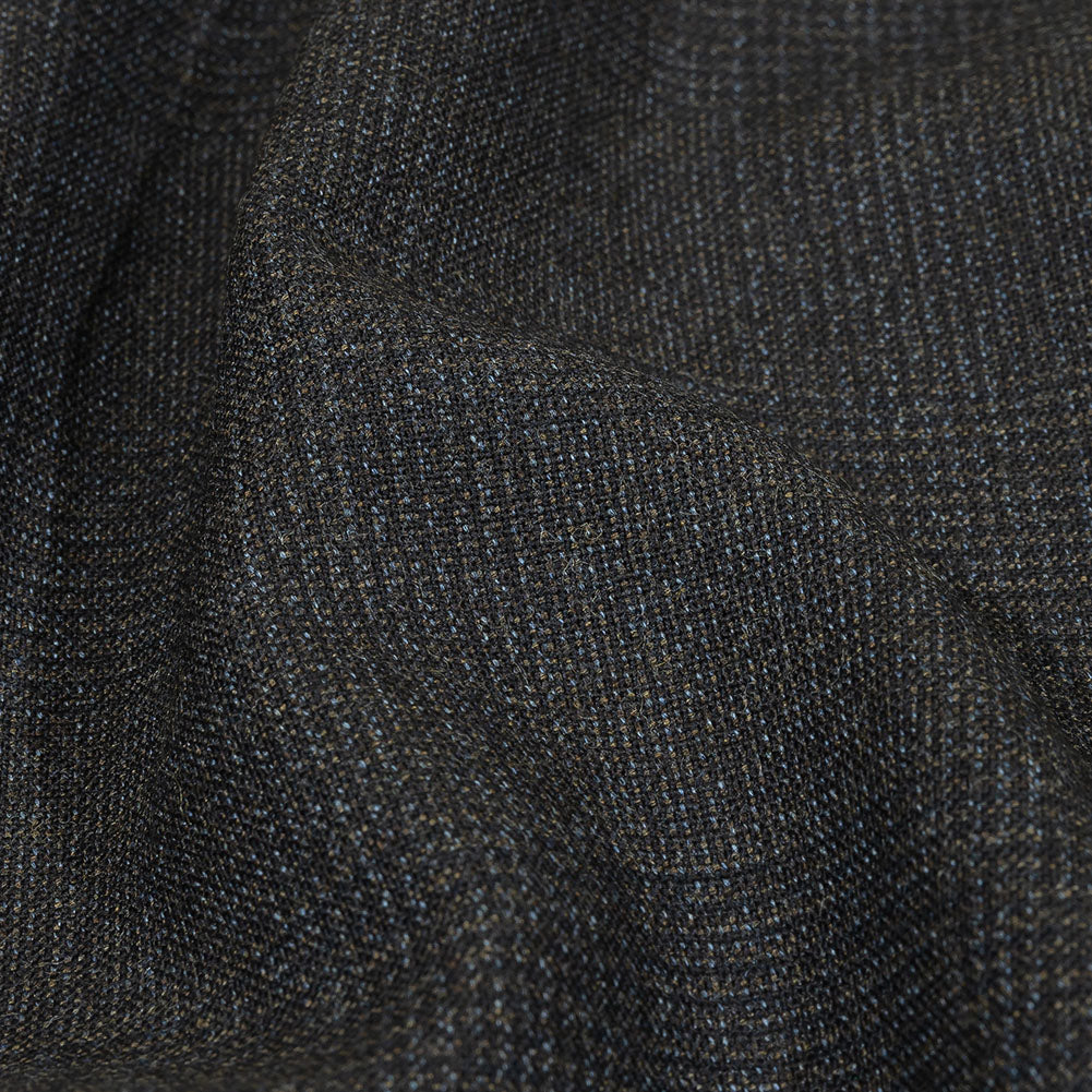 Balenciaga Italian Black Iris, Brown and Blue Ice Glen Check Wool Suiting - Joann Fabrics