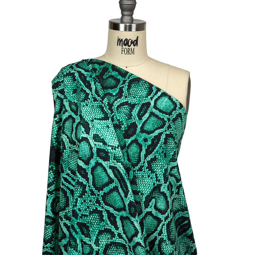 Compression Swimwear Tricot, UV Protective with Aloe Vera Microcapsules - Jade Python Skin - Caye Collection - Joann Fabrics